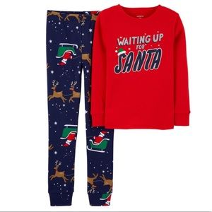 Carter’s Boys Christmas Waiting Up for Santa Shirt and Pants Pajamas